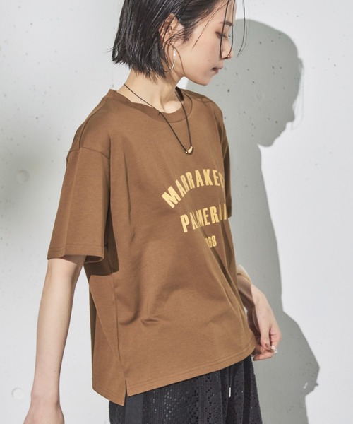 Doux archives（ドゥアルシーヴ）の「MARRAKECHカレッジTee（Tシャツ/カットソー・レディース・ブラウン/オフホワイト/チャコールグレー・FREE）」の20枚目の写真