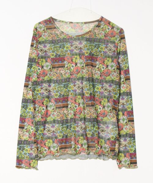 ScoLar(スカラー)の「152611:女の子・ランタン・花柄 3柄展開チュールロンT(Tシャツ/カットソー・レディース・オフホワイト/ブラック/オレンジ・M)」の3枚目の写真