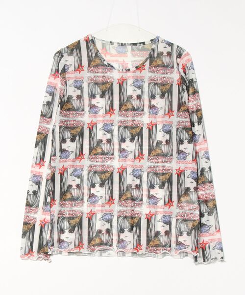 ScoLar(スカラー)の「152611:女の子・ランタン・花柄 3柄展開チュールロンT(Tシャツ/カットソー・レディース・オフホワイト/ブラック/オレンジ・M)」の5枚目の写真