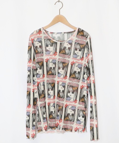 ScoLar(スカラー)の「152611:女の子・ランタン・花柄 3柄展開チュールロンT(Tシャツ/カットソー・レディース・オフホワイト/ブラック/オレンジ・M)」の16枚目の写真