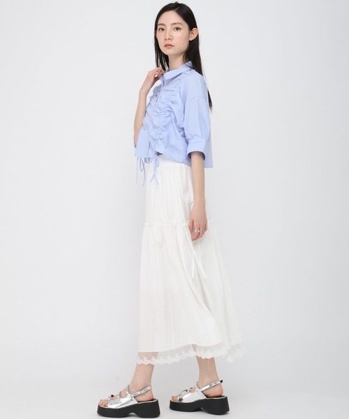 ALAND(エーランド)の「3.3 Field Trip/フロントシャーリング半袖(シャツ/ブラウス・レディース・アクア/ロイヤルブルー/サックスブルー/オフホワイト/ライトイエロー・FREE)」の7枚目の写真