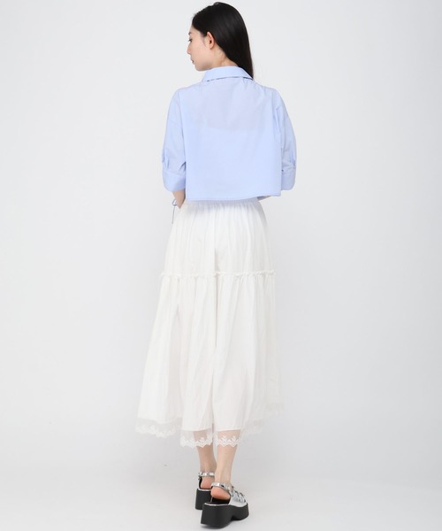 ALAND(エーランド)の「3.3 Field Trip/フロントシャーリング半袖(シャツ/ブラウス・レディース・アクア/ロイヤルブルー/サックスブルー/オフホワイト/ライトイエロー・FREE)」の8枚目の写真