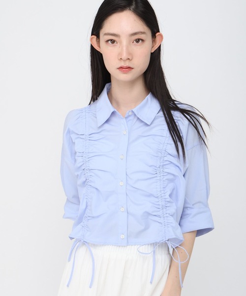 ALAND(エーランド)の「3.3 Field Trip/フロントシャーリング半袖(シャツ/ブラウス・レディース・アクア/ロイヤルブルー/サックスブルー/オフホワイト/ライトイエロー・FREE)」の10枚目の写真