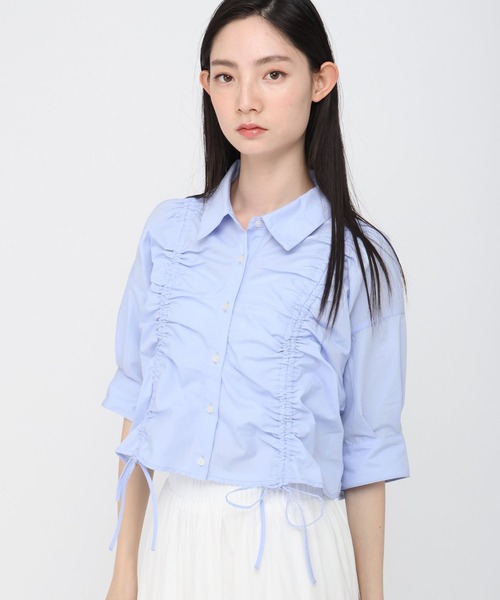 ALAND(エーランド)の「3.3 Field Trip/フロントシャーリング半袖(シャツ/ブラウス・レディース・アクア/ロイヤルブルー/サックスブルー/オフホワイト/ライトイエロー・FREE)」の11枚目の写真