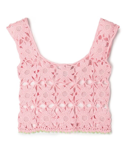 TOMORROWLAND (トゥモローランド)の「MOZHDEH MATIN FLOWER LACE TOP(ベスト・レディース・ライトピンク・S)」の1枚目の写真