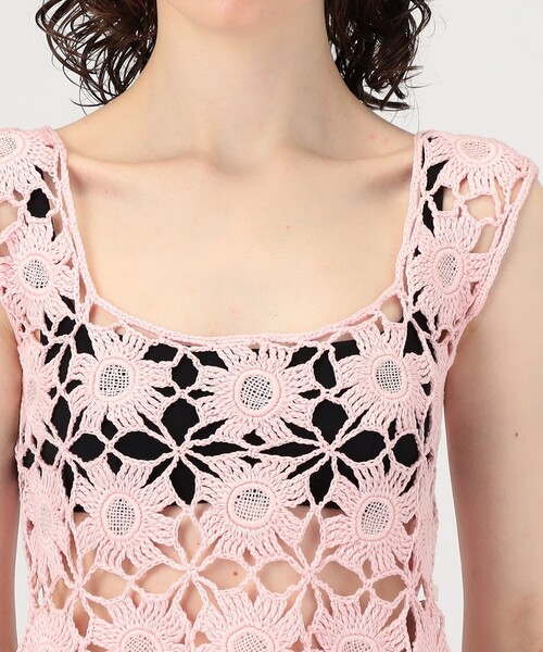 TOMORROWLAND (トゥモローランド)の「MOZHDEH MATIN FLOWER LACE TOP(ベスト・レディース・ライトピンク・S)」の6枚目の写真