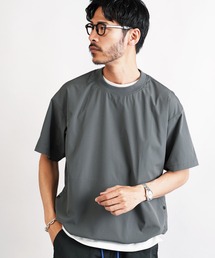 ポリエステルタフタ ドローコード シャーリング プルオーバー 半袖Tシャツ