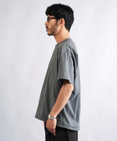 jiggys shop(ジギーズショップ)の「ポリエステルタフタ ドローコード シャーリング プルオーバー 半袖Tシャツ(Tシャツ/カットソー・メンズ・グリーン系その他/ブラック/ライトグレー/グレー・X-LARGE/LARGE/MEDIUM/SMALL)」の6枚目の写真