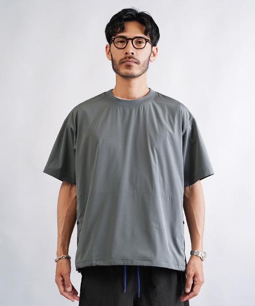 jiggys shop(ジギーズショップ)の「ポリエステルタフタ ドローコード シャーリング プルオーバー 半袖Tシャツ(Tシャツ/カットソー・メンズ・グリーン系その他/ブラック/ライトグレー/グレー・X-LARGE/LARGE/MEDIUM/SMALL)」の5枚目の写真
