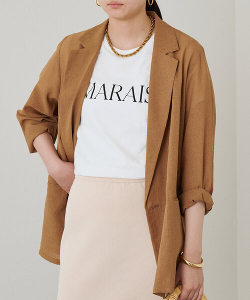 LOUNGEDRESS（ラウンジドレス）の「MARAIS T（Tシャツ/カットソー・レディース・オフホワイト/チャコールグレー/カーキ・FREE）」の7枚目の写真