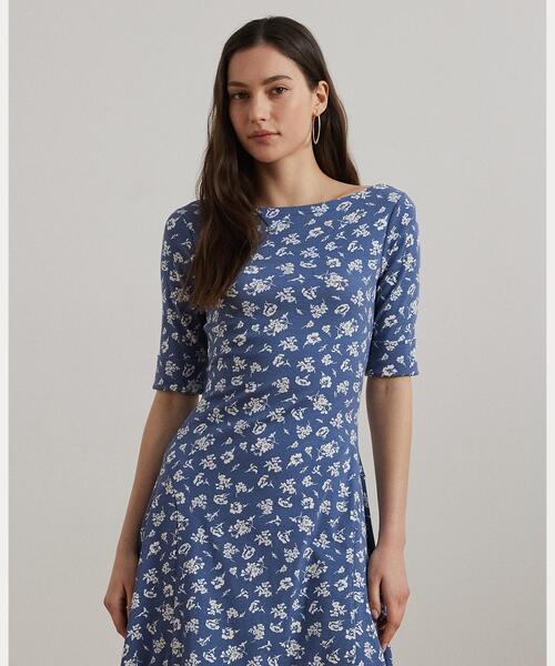 【Ralph Lauren】フローラル ストレッチ コットン ミディ ドレス フローラル ストレッチ コットン ミディ ドレス（ワンピース