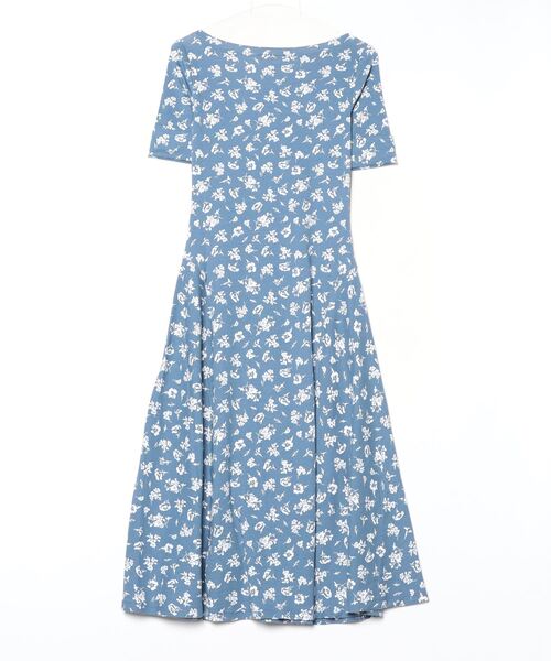 フローラル ストレッチ コットン ミディ ドレス（ワンピース