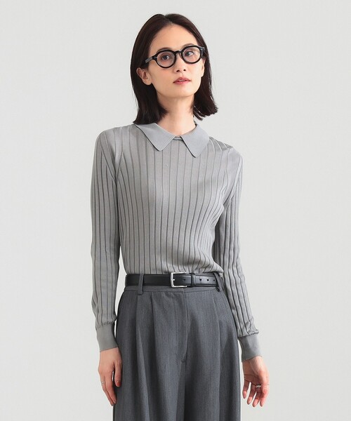 SLOANE【NEW 淑女のスウェット】マーブル　新品未使用品 別注】SLOANE / シルク 襟付き プルオーバー（ニット/セーター