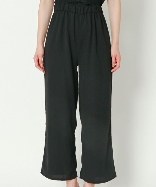 GORGE(ゴージ)の「《シャーリング×レースアップ》レディース セットアップ 上下セット 体型カバー 春夏秋(パンツドレス・レディース・ブラック/ピンク/ベージュ/ミント・F)」の9枚目の写真