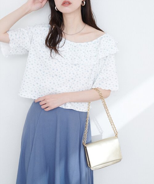 natural couture（ナチュラルクチュール）の「【WEB限定】ワッフルフリルTOPS（シャツ/ブラウス・レディース・チャコールグレー/ライトベージュ/その他1/その他2・FREE）」の6枚目の写真