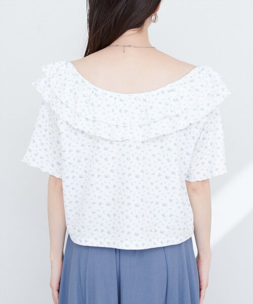 natural couture（ナチュラルクチュール）の「【WEB限定】ワッフルフリルTOPS（シャツ/ブラウス・レディース・チャコールグレー/ライトベージュ/その他1/その他2・FREE）」の11枚目の写真