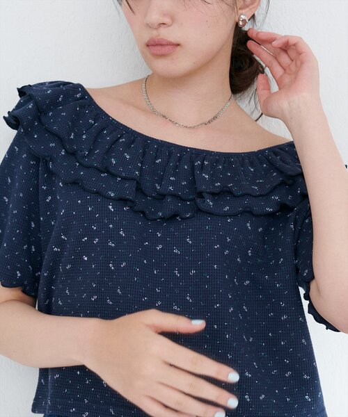 natural couture（ナチュラルクチュール）の「【WEB限定】ワッフルフリルTOPS（シャツ/ブラウス・レディース・チャコールグレー/ライトベージュ/その他1/その他2・FREE）」の17枚目の写真
