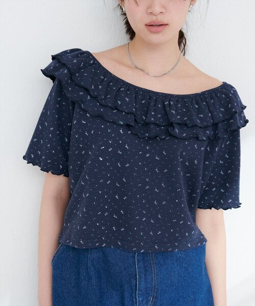 natural couture（ナチュラルクチュール）の「【WEB限定】ワッフルフリルTOPS（シャツ/ブラウス・レディース・チャコールグレー/ライトベージュ/その他1/その他2・FREE）」の18枚目の写真