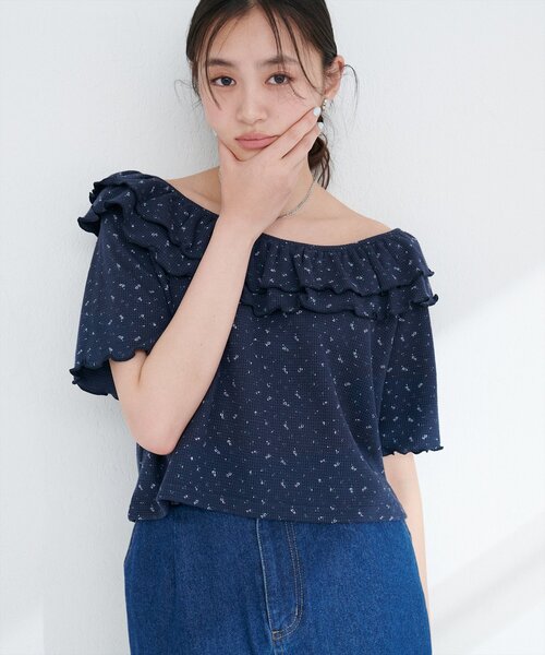 natural couture（ナチュラルクチュール）の「【WEB限定】ワッフルフリルTOPS（シャツ/ブラウス・レディース・チャコールグレー/ライトベージュ/その他1/その他2・FREE）」の19枚目の写真
