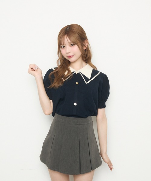 11/30迄　半値以下⭐️超美品⭐️three dots★ニットセーター 長袖★M チェック襟付きニット（半袖）｜DAKS（ダックス）公式オンライン