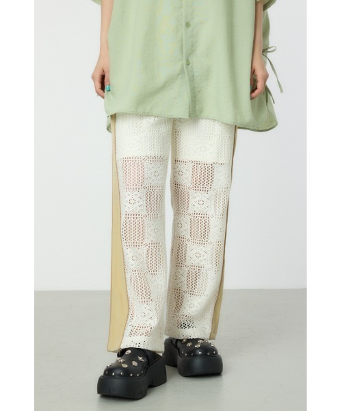 RODEO CROWNS WIDE BOWL（ロデオクラウンズワイドボウル）の「サイドラインレースパンツ（その他パンツ・レディース・ブラック/ホワイト・FREE）」の3枚目の写真