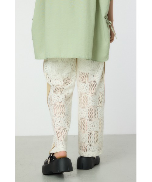 RODEO CROWNS WIDE BOWL（ロデオクラウンズワイドボウル）の「サイドラインレースパンツ（その他パンツ・レディース・ブラック/ホワイト・FREE）」の5枚目の写真