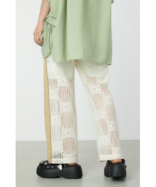 RODEO CROWNS WIDE BOWL（ロデオクラウンズワイドボウル）の「サイドラインレースパンツ（その他パンツ・レディース・ブラック/ホワイト・FREE）」の6枚目の写真