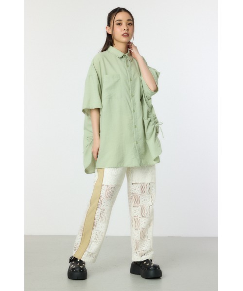 RODEO CROWNS WIDE BOWL（ロデオクラウンズワイドボウル）の「サイドラインレースパンツ（その他パンツ・レディース・ブラック/ホワイト・FREE）」の7枚目の写真