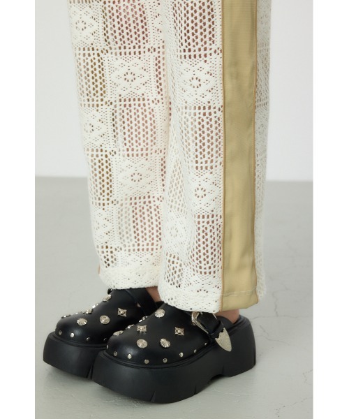 RODEO CROWNS WIDE BOWL（ロデオクラウンズワイドボウル）の「サイドラインレースパンツ（その他パンツ・レディース・ブラック/ホワイト・FREE）」の14枚目の写真