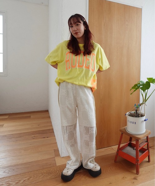 RODEO CROWNS WIDE BOWL（ロデオクラウンズワイドボウル）の「サイドラインレースパンツ（その他パンツ・レディース・ブラック/ホワイト・FREE）」の16枚目の写真