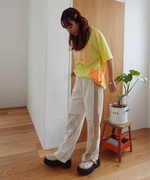 RODEO CROWNS WIDE BOWL（ロデオクラウンズワイドボウル）の「サイドラインレースパンツ（その他パンツ・レディース・ブラック/ホワイト・FREE）」の19枚目の写真