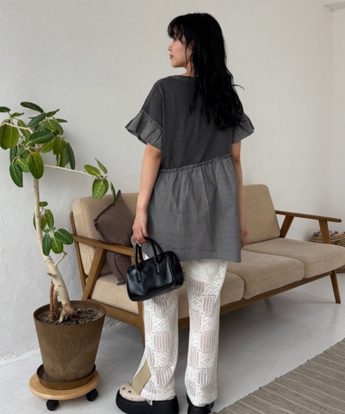 ロデオクラウンズ・0528-MOTlF PATTERNパンツ・未使用ブルー RODEO CROWNS WIDE BOWL | 【UNISEX】LEE×RCS FLEEASY PANTS