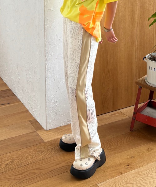 RODEO CROWNS WIDE BOWL（ロデオクラウンズワイドボウル）の「サイドラインレースパンツ（その他パンツ・レディース・ブラック/ホワイト・FREE）」の17枚目の写真