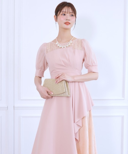 ★Coast ラッフルアシンメトリックフレア 魅惑的ドレス★ アシメラッフルレースドレス（ドレス）｜AND COUTURE（アンド