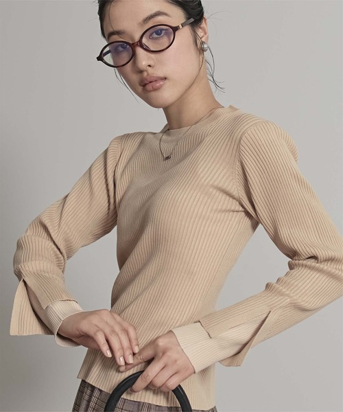 miette(ミエット)の「スリットデザインリブニット(ニット/セーター・レディース・ライトブルー/ライトイエロー/ベージュ/チャコール/ボルドー・FREE)」の19枚目の写真