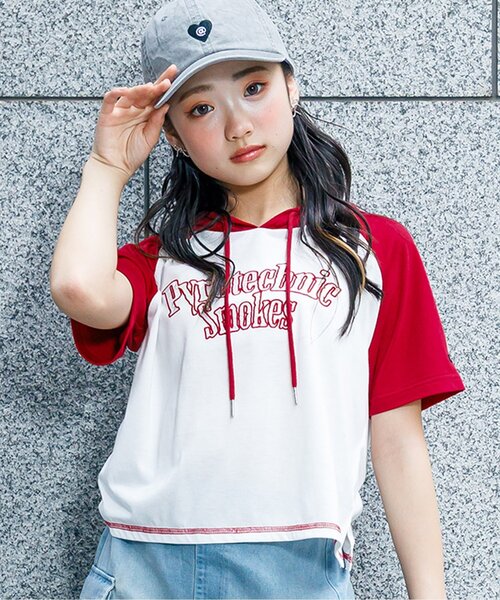 algy(アルジー)の「オーロラロゴラグランフーディー(パーカー・キッズ・レッド/サックスブルー/ブラック・X-SMALL/XX-SMALL/SMALL/MEDIUM)」の3枚目の写真