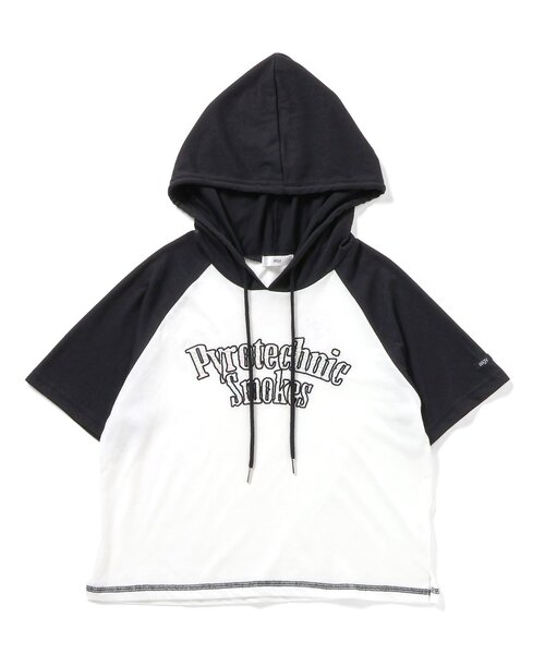 algy(アルジー)の「オーロラロゴラグランフーディー(パーカー・キッズ・レッド/サックスブルー/ブラック・X-SMALL/XX-SMALL/SMALL/MEDIUM)」の1枚目の写真