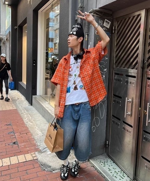 FreeZone(フリーゾーン)の「ビビッドチェックオーバーシャツ(シャツ/ブラウス・メンズ・オレンジ・F)」の19枚目の写真