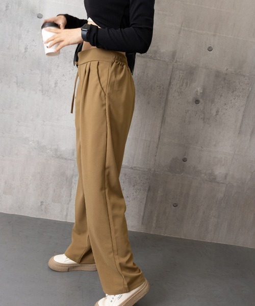 Miniministore（ミニミニストア）の「ストレートパンツ リボンスラックス 美脚（スラックス・レディース・キャメル/ブラック/アイボリー・L/XL/M/S）」の17枚目の写真
