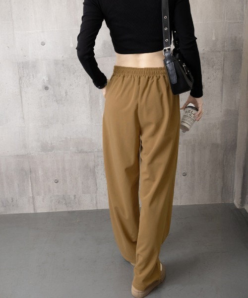 Miniministore（ミニミニストア）の「ストレートパンツ リボンスラックス 美脚（スラックス・レディース・キャメル/ブラック/アイボリー・L/XL/M/S）」の18枚目の写真