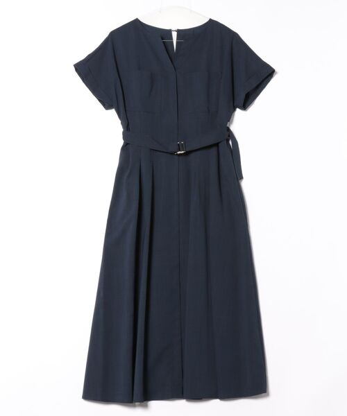 12Twelve Agenda（トゥエルブ　アジェンダ）の「両ポケウエストタックブッチャーワンピース（ワンピース・レディース・ミント/ネイビー/ブルーグリーン・M）」の2枚目の写真