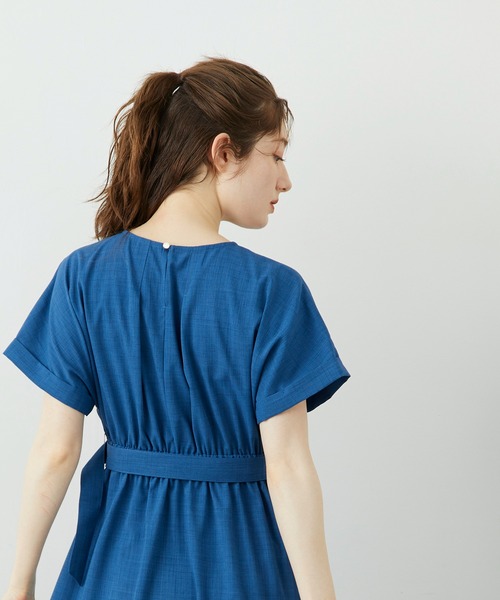 12Twelve Agenda（トゥエルブ　アジェンダ）の「両ポケウエストタックブッチャーワンピース（ワンピース・レディース・ミント/ネイビー/ブルーグリーン・M）」の18枚目の写真