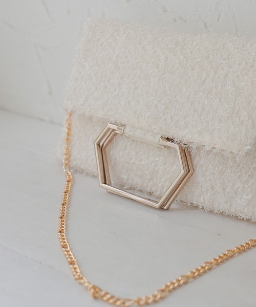 Dorry Doll（ドリードール）の「メタルバングルシャギーバッグ（ショルダーバッグ・レディース・ブラック/ベージュ・FREE）」の15枚目の写真