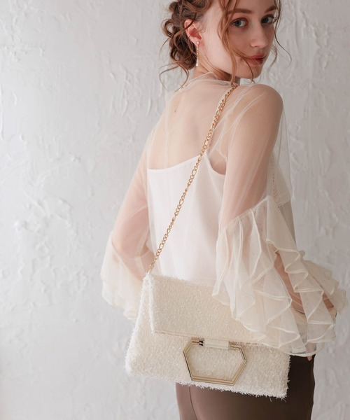 Dorry Doll（ドリードール）の「メタルバングルシャギーバッグ（ショルダーバッグ・レディース・ブラック/ベージュ・FREE）」の10枚目の写真