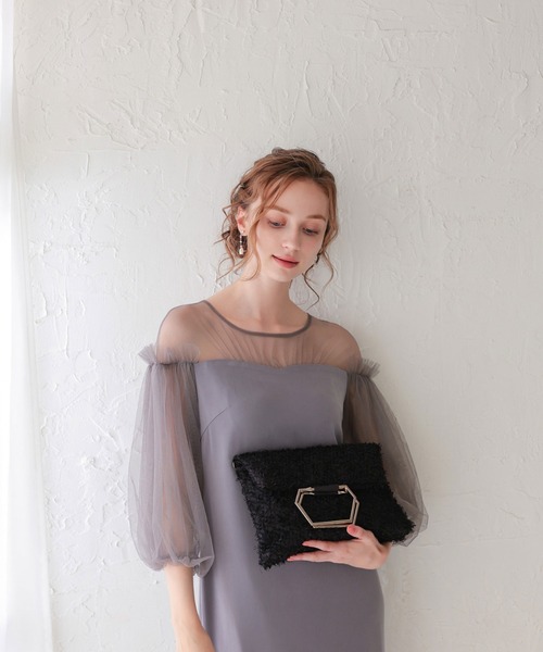 Dorry Doll（ドリードール）の「メタルバングルシャギーバッグ（ショルダーバッグ・レディース・ブラック/ベージュ・FREE）」の5枚目の写真