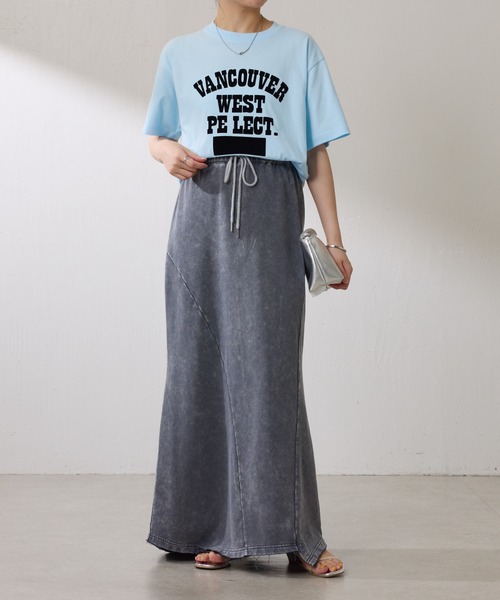 COLLAGE GALLARDAGALANTE（コラージュガリャルダガランテ）の「【OT】VANCOUVERフロッキーロゴ半袖T（Tシャツ/カットソー・レディース・オフホワイト/スカイブルー・FREE）」の9枚目の写真