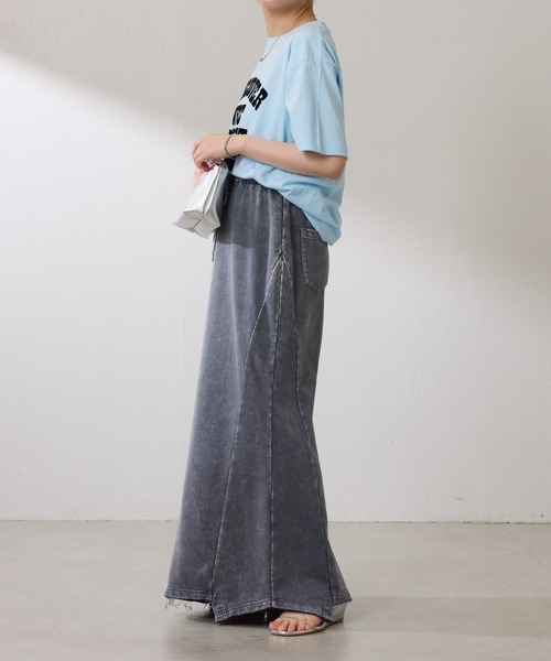 COLLAGE GALLARDAGALANTE（コラージュガリャルダガランテ）の「【OT】VANCOUVERフロッキーロゴ半袖T（Tシャツ/カットソー・レディース・オフホワイト/スカイブルー・FREE）」の14枚目の写真