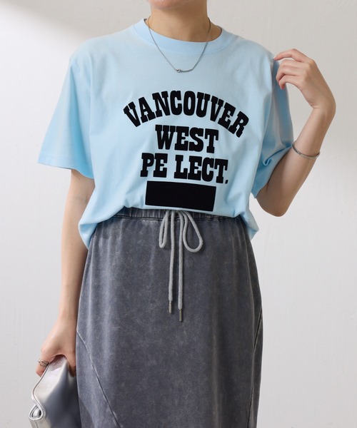 COLLAGE GALLARDAGALANTE（コラージュガリャルダガランテ）の「【OT】VANCOUVERフロッキーロゴ半袖T（Tシャツ/カットソー・レディース・オフホワイト/スカイブルー・FREE）」の10枚目の写真