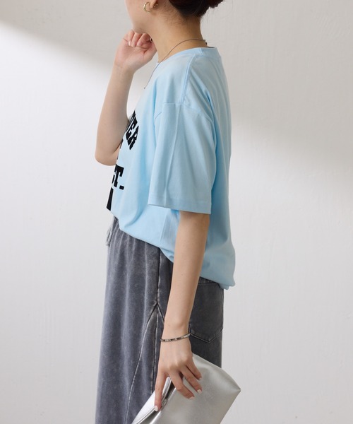 COLLAGE GALLARDAGALANTE（コラージュガリャルダガランテ）の「【OT】VANCOUVERフロッキーロゴ半袖T（Tシャツ/カットソー・レディース・オフホワイト/スカイブルー・FREE）」の11枚目の写真