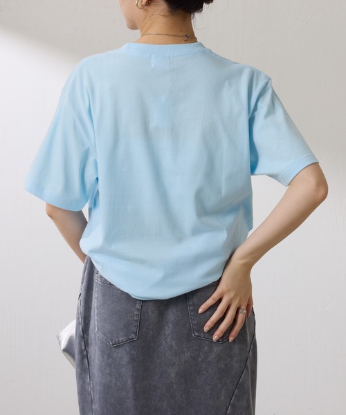 COLLAGE GALLARDAGALANTE（コラージュガリャルダガランテ）の「【OT】VANCOUVERフロッキーロゴ半袖T（Tシャツ/カットソー・レディース・オフホワイト/スカイブルー・FREE）」の12枚目の写真